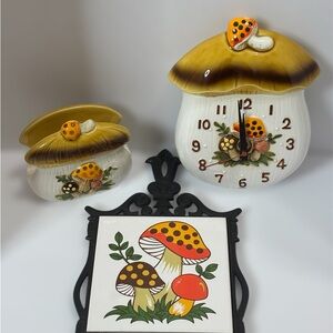 Vintage Sears Merry Mushroom-Themed 3pc Set